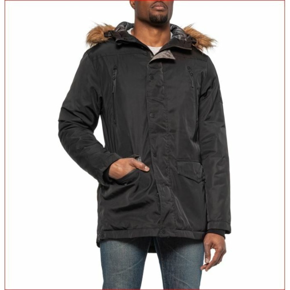 Industry men coat parka jacket hooded insulated IF19J167 black sz S $279